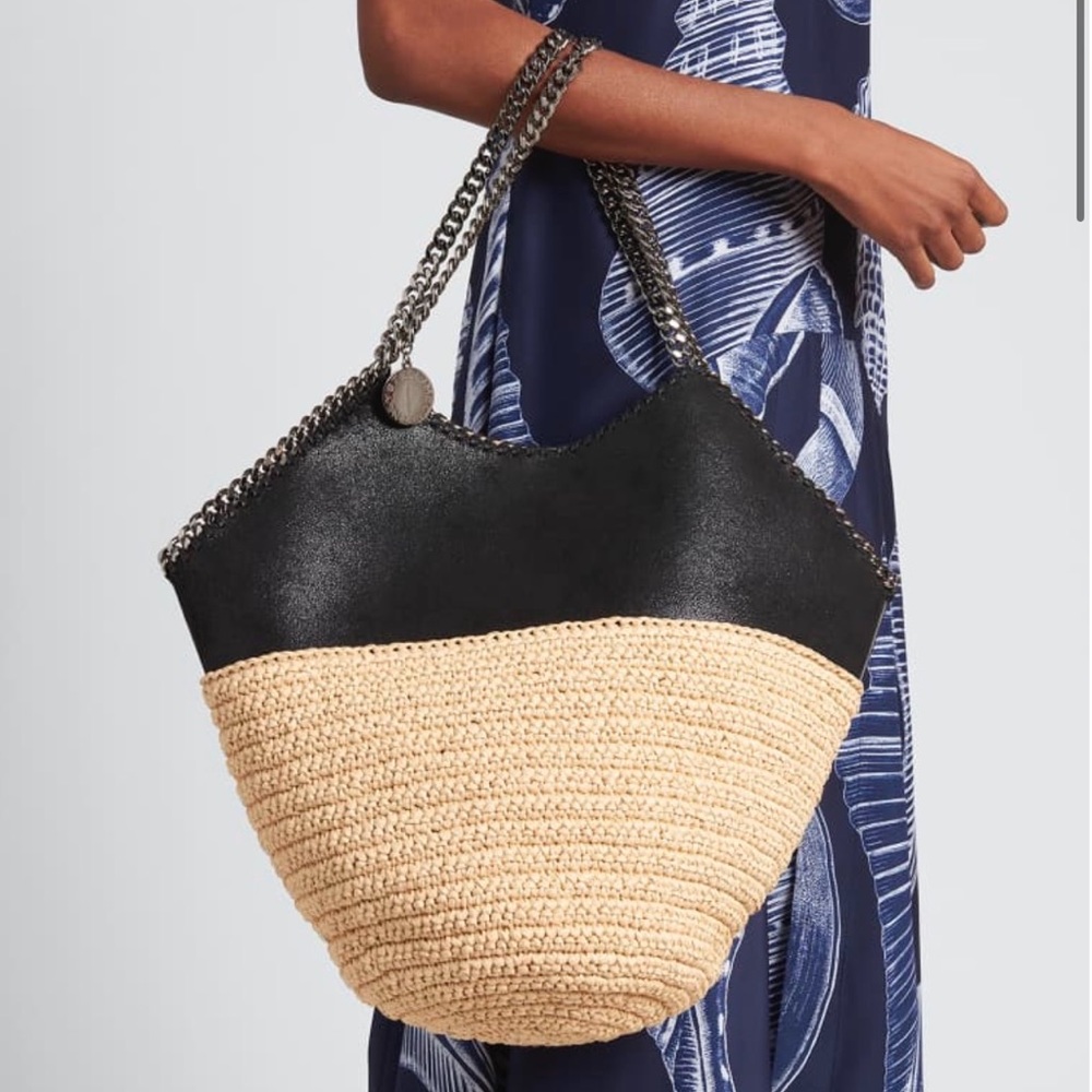 Stella McCartney Large black half and half tote bag